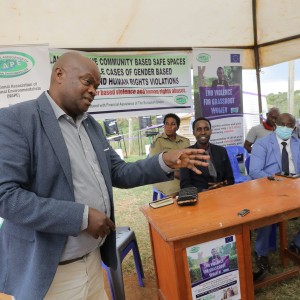 ED NAPE at the launch of the safe spaces in Kiboga district